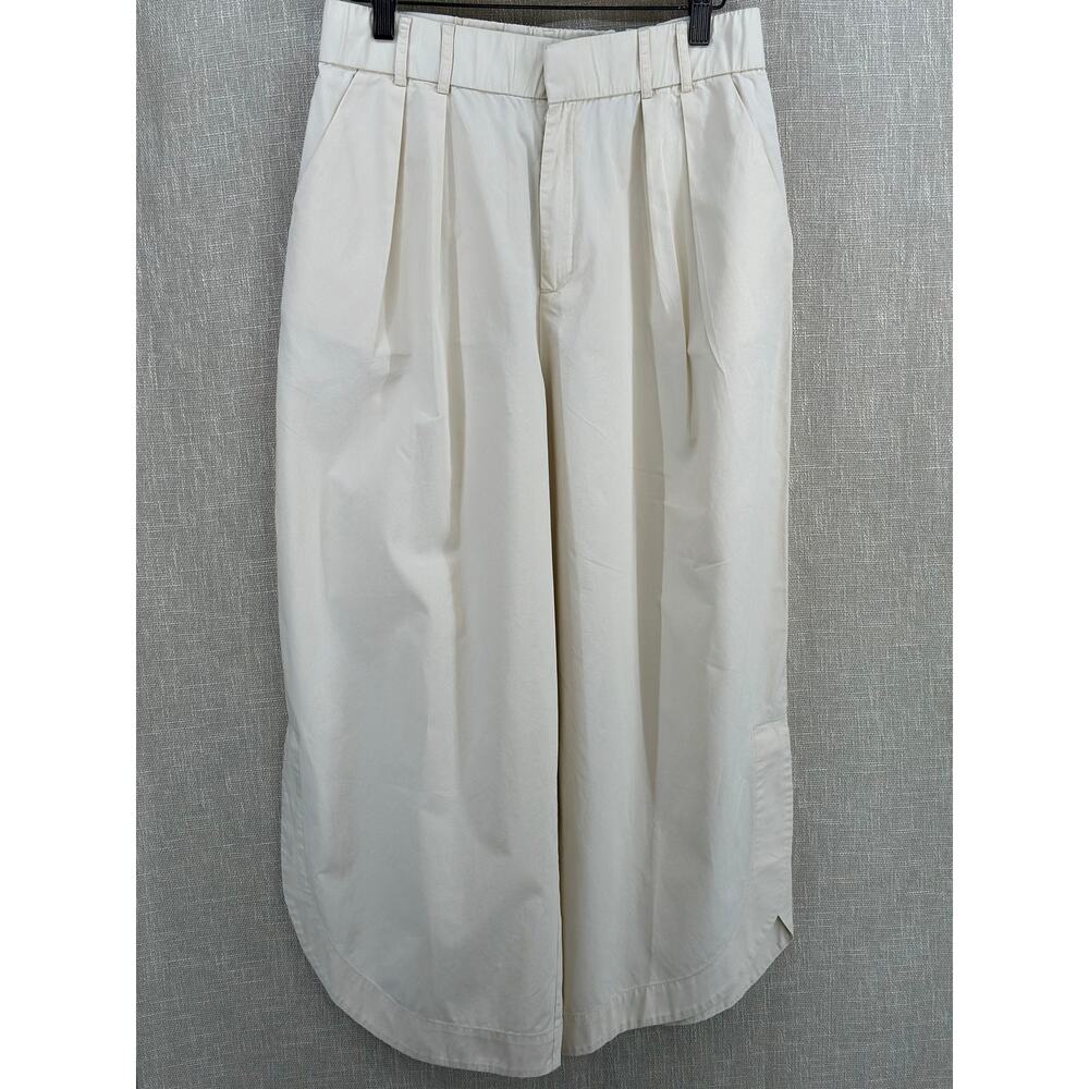 Mare by Anthropologie Wide Leg Culotte Cotton Pants Ivory Women's M High Rise - Picture 2 of 13